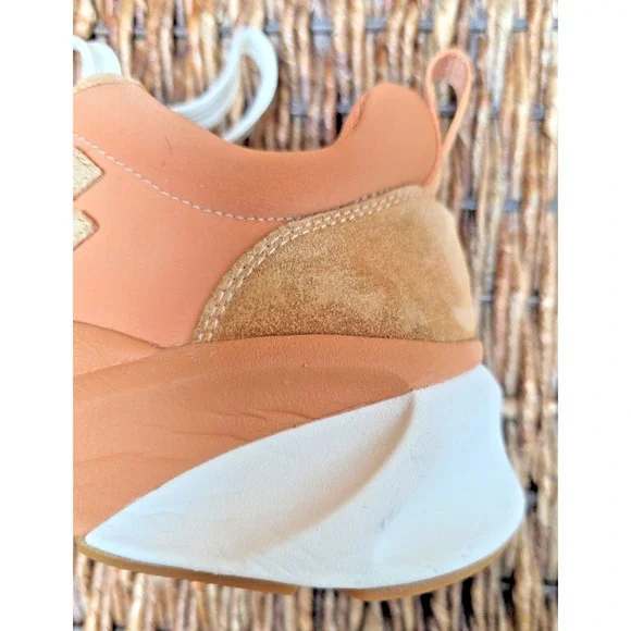 Tory Burch Good Luck Trainer Sneaker 6.5 Peach Parfait Platform Chunky Athleisur - Picture 6 of 12